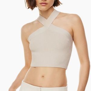 Aritzia Babaton Sculpt Knit Cross Halter top